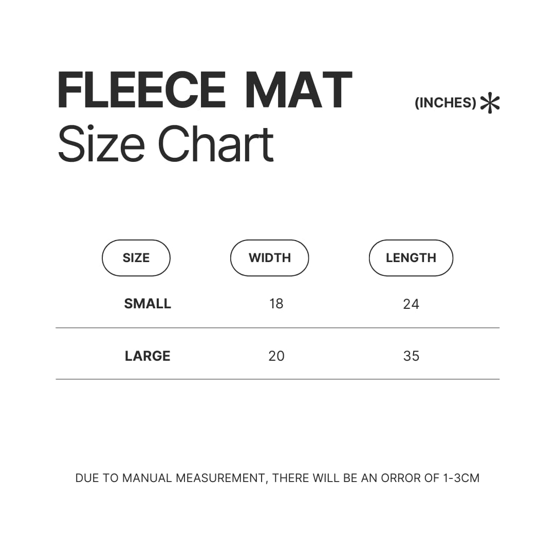 Fleece Mat Size Chart - Pizza Tower Merch