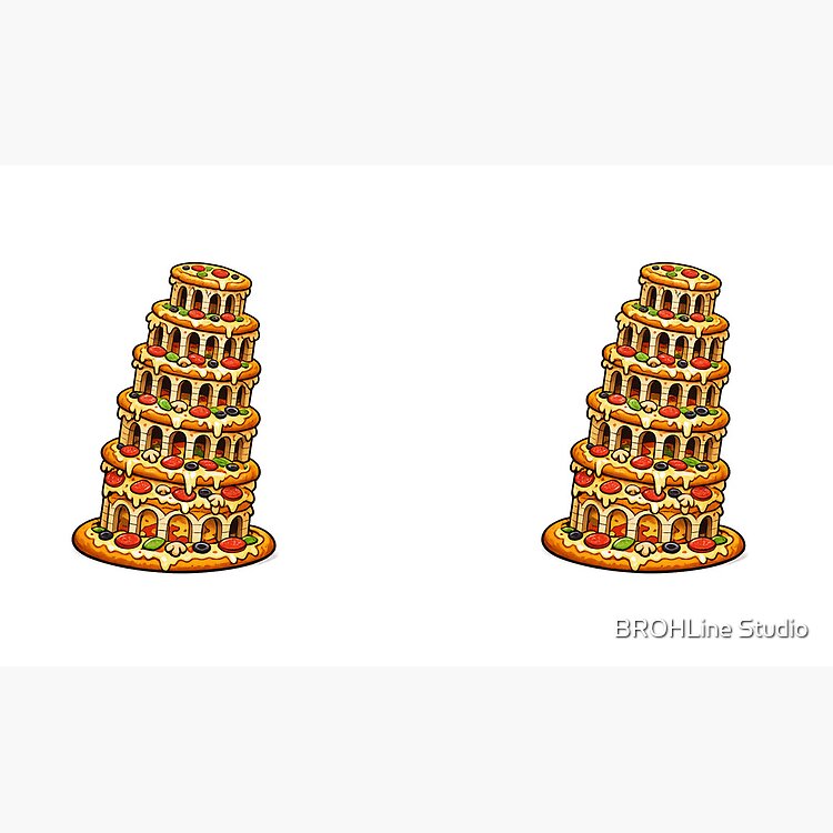 Funny Food Humor Tower Of Pizza Pun Design Mug - Image 2