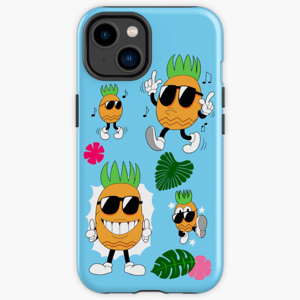 Pizza Toppin Pineapple Light Blue Iphone Case