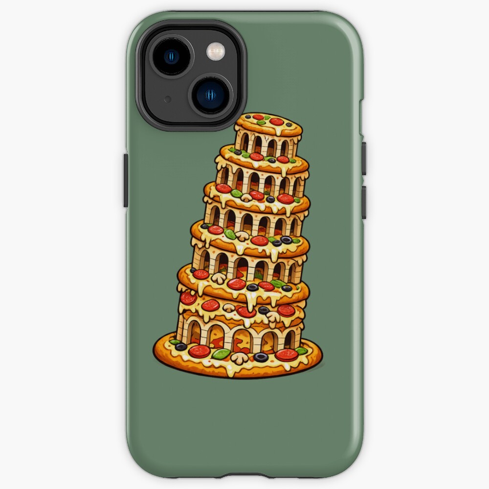 Funny Food Humor Tower Of Pizza Pun Design Iphone Case