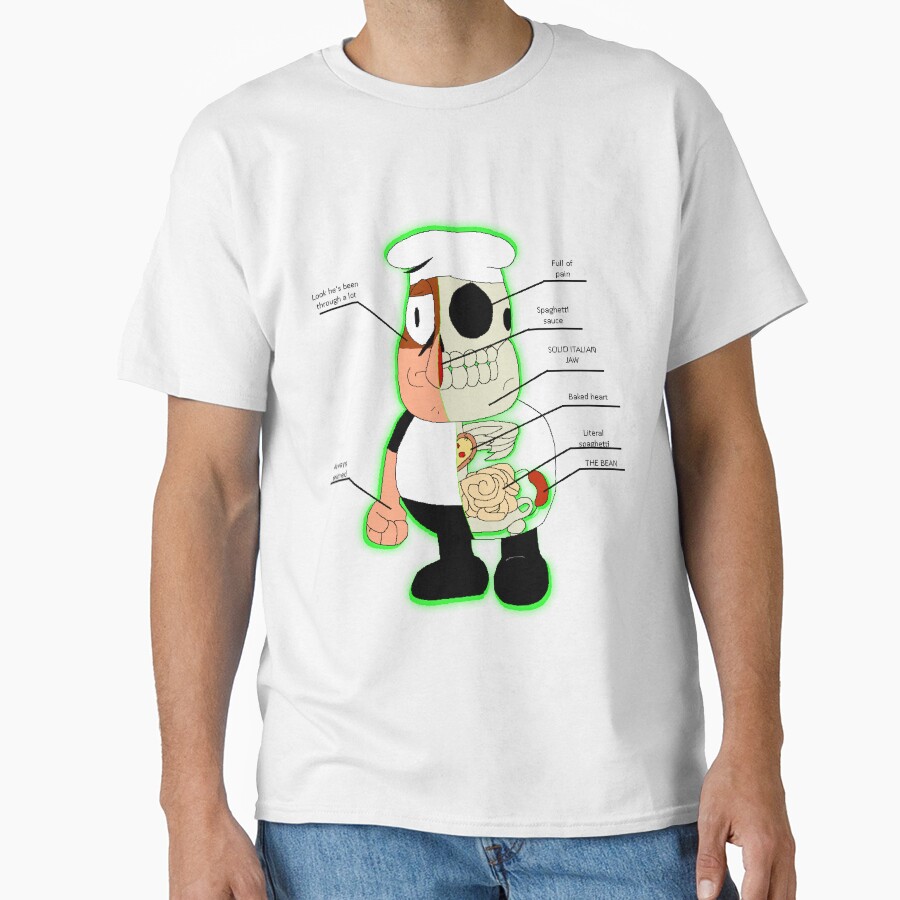 Anatomy Pizza Tower Peppino T-shirt - Image 2