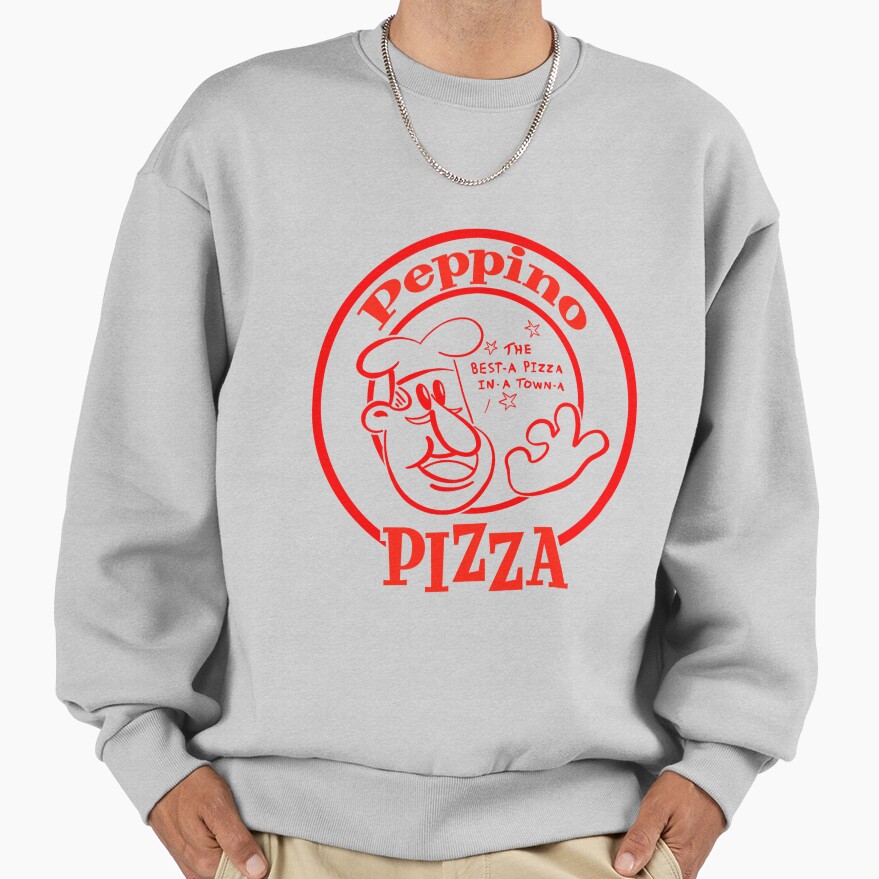 Peppino Pizza The Best A Pizza In A Town A Sweatshirt - Image 4