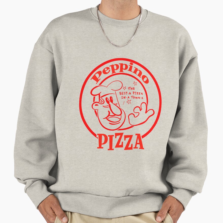 Peppino Pizza The Best A Pizza In A Town A Sweatshirt - Image 3